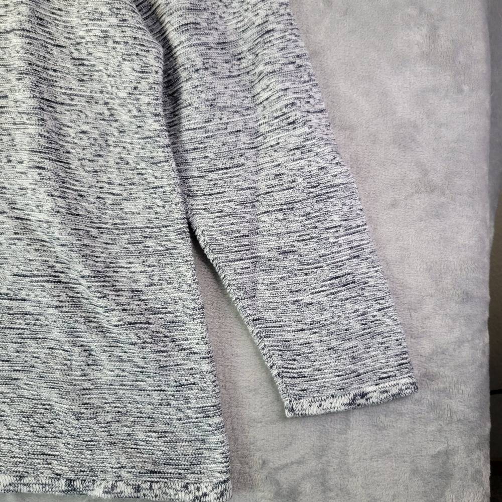 CJ Banks Women X Heathered Gray Cotton Knit Long Sleeve Casual Sweater - Picture 2 of 12